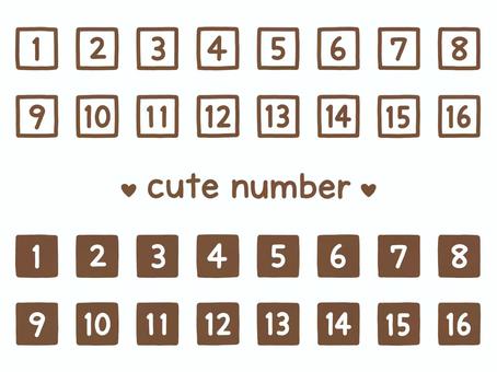 かわいい手描きの数字（四角枠）セット 数字,番号,四角,枠,四角枠,セット,素材,パーツ,シンプル,かわいいのイラスト素材