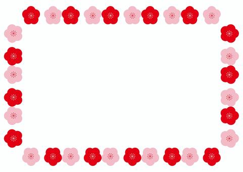 Illustration, fleurs, prune, rouge, 