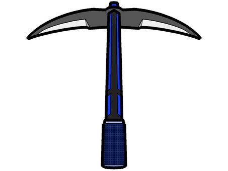 ピッケルのアイコン『青』 ピッケル,工具,採掘,鉱石,採取,道具,モチーフ,カラー,アイテム,装備のイラスト素材