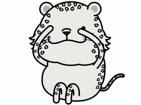 ユキヒョウさん チラ見 チラ見,覗き見,ユキヒョウ,豹,恐る恐る,キャラクター,動物,哺乳類,ベクター,イラストのイラスト素材