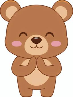 【熊(クマ)】お願いするくま。(立位) 【熊(クマ)】お願いするくま。(立位) 熊,動物,動物園,牧場,生き物のイラスト素材