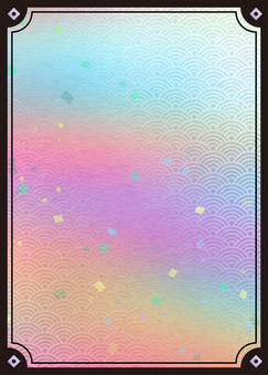 トレーディングカード　和風01(虹彩) トレカ,テンプレート,トレーディングカード,和風,青海波,カード,カードゲーム,背景のイラスト素材