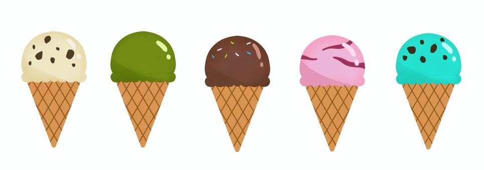 Illustration, glace, crème douce, l'été, 