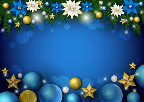 Christmas25141 ポインセチア,星,雪,結晶,キラキラ,オーナメント,クリスマス,スター,玉,ボールのイラスト素材