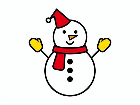 雪だるまのイラスト　単体 雪だるま,雪,クリスマス,冬,マフラー,手袋,帽子,イラスト,アイコン,単体のイラスト素材