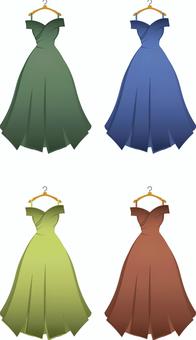 ハンガーにかけたドレスセット ドレス,ファッション,衣服,ハンガー,衣紋掛けのイラスト素材