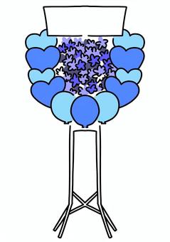 フラワーバルーンスタンド 青系 フラワーバルーンスタンド 青系 バルーンスタンド,フラワースタンド,ハート,青,贈り物,お祝いのイラスト素材