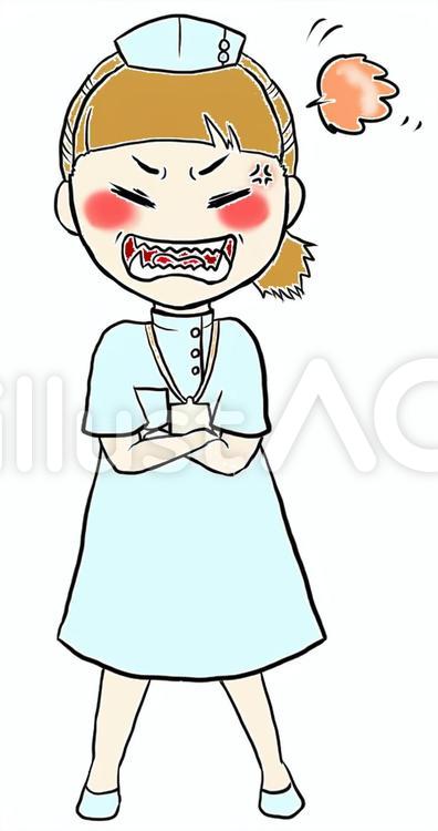 看護師さんA　怒 看護婦,看護師,ナースのイラスト素材
