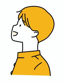 上を向く男子学生シンプル4 男子,男子高校生,高校生,中学生,学生,男性,学ラン,シンプル,上,上を見上げるのイラスト素材