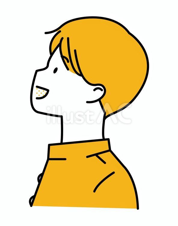 上を向く男子学生シンプル4 男子,男子高校生,高校生のイラスト素材