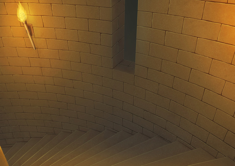 螺旋階段風(下り) 背景イラスト04 螺旋階段風(下り) 背景イラスト04 階段,下り,ダンジョン,迷宮,レンガ,背景,風景,ファンタジー,螺旋,リアルのイラスト素材