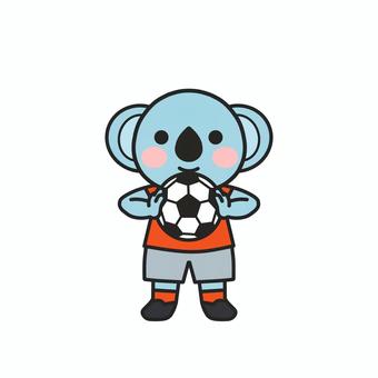 サッカーボールを持って気合をいれるコアラ サッカーボール,ボール,サッカー部,部活動,部員,運動部,球技,部員募集,メンバー募集,練習のイラスト素材