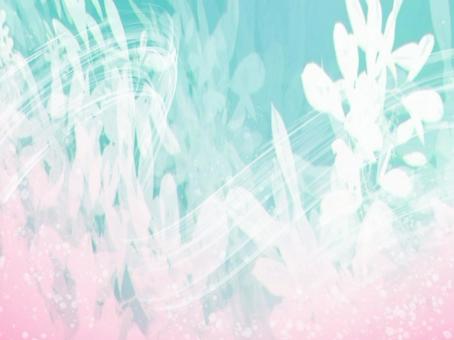 彩花の庭-ピンクグリーン05 春,ピンク,グリーン,ミント,光,柔らかい,透明感,花びら,抽象,癒しのイラスト素材