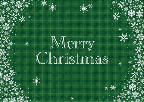 雪の結晶Xmasフレーム4緑 クリスマス,12月,冬のイラスト素材