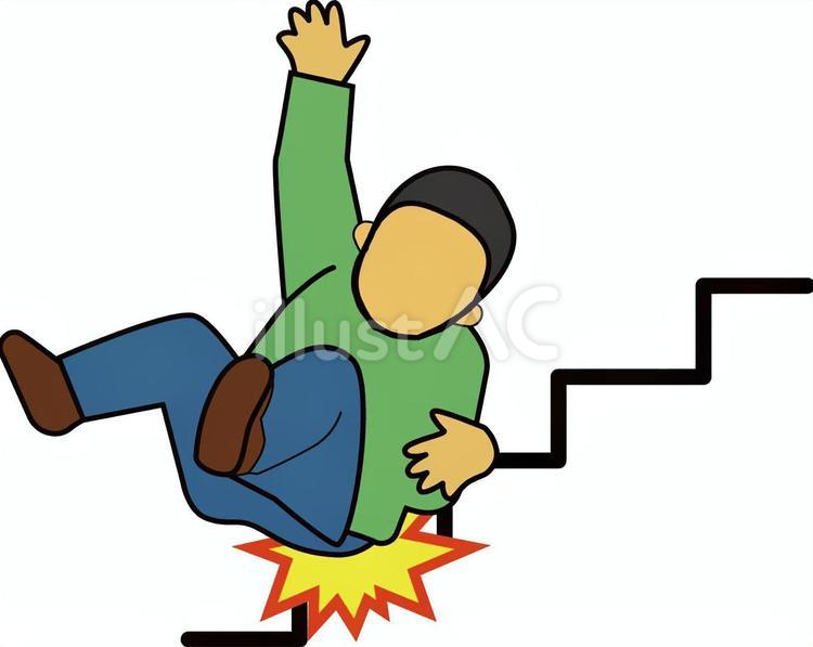 落下した人・作業事故・人物のみ・色 階段,落下,労災のイラスト素材