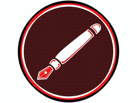 万年筆のアイコン『赤』 万年筆,文具,文字,書く,道具,ペン先,モチーフ,カラー,挿絵,素材のイラスト素材