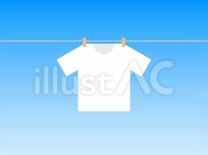 洗濯物・干されたTシャツ