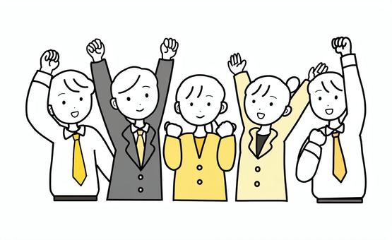シンプルビジネス仲間（y） シンプル,ビジネス,女,男,人,仕事,スーツ,ビジネスマン,ネクタイ,キャリアウーマンのイラスト素材