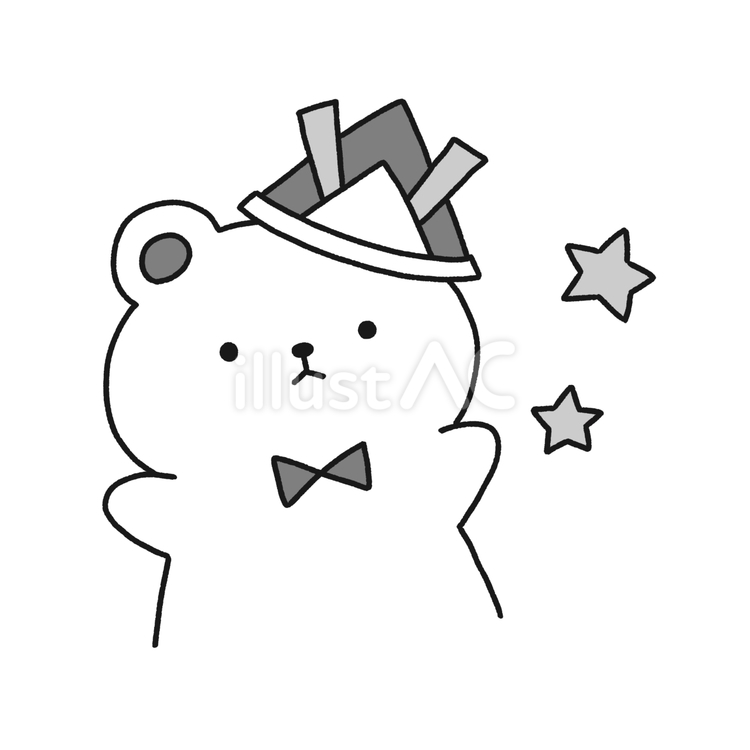 兜を被ったくま 兜,こどもの日,くまのイラスト素材