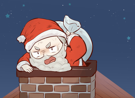 働くサンタ・クリスマス クリスマス,サンタクロース,サンタ,激務,師走,冬,12月,人物,生活,イベントのイラスト素材