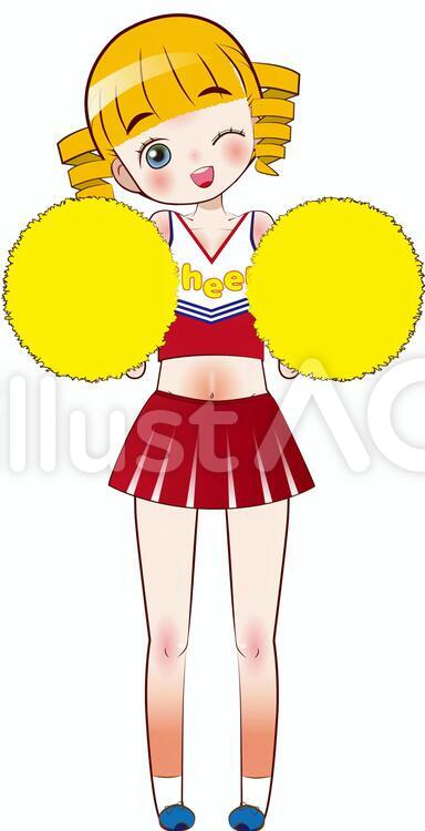 ハナちゃん　チアガール　全身　フレフレ チアガール,女の子,コスプレのイラスト素材