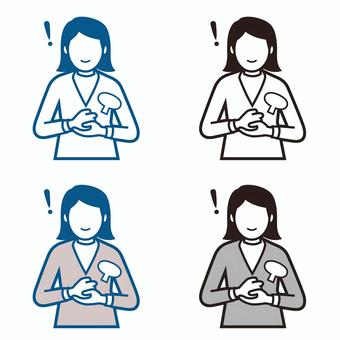 女性の解決ポーズ 解決,納得,腹落ち,実現,解答,答え,気づき,アンサー,課題,クエスチョンのイラスト素材