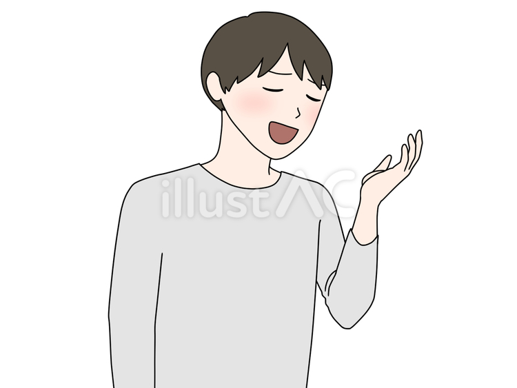 自慢げに武勇伝を語る男性 高慢,得意気,どうだのイラスト素材