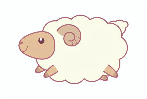 ふかふか羊さんのカード しっぽ ふかふか羊さんのカード しっぽ 羊,ひつじ年,デフォルメ,かわいい,はがきのイラスト素材