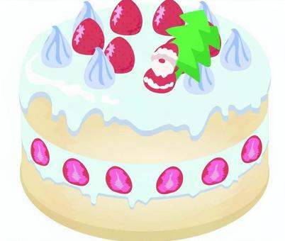 クリスマスケーキ_白 クリスマスケーキ_白 クリスマスケーキ,冬,ケーキ,クリスマス,スイーツ,冬休み,食べ物,イベント,イチゴ,サンタクロースのイラスト素材