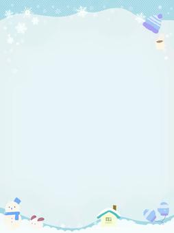 冬のモチーフの背景素材3 冬,背景,雪,12月,雪の結晶,動画背景,かわいい,手描き,フレーム,枠のイラスト素材