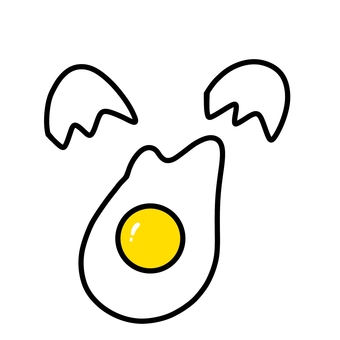 卵割る たまご,生卵,ニワトリの卵,食べ物,殻,黄身,白身のイラスト素材