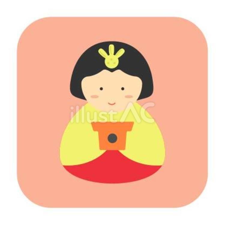 三人官女02　三方（さんぽう）を持つ官女 素材,ひな壇,おひなさまのイラスト素材