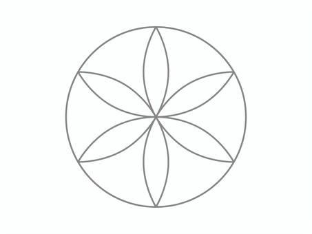 ジャームオブライフ（細）02 ジャームオブライフ,幾何学模様,生命の芽,模様,開運,マーク,シンプル,アイコンのイラスト素材