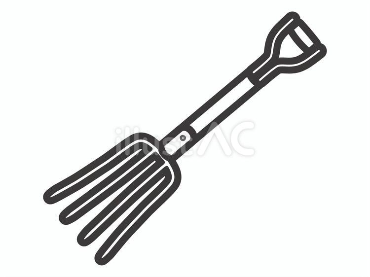 ガーデンフォーク03 ガーデンフォーク,ガーデニング,土おこしのイラスト素材