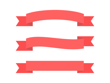 赤色のシンプルなリボンセット