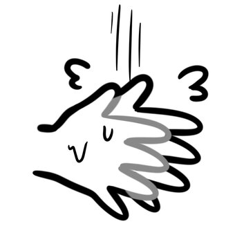 手洗いすすぎのモノクロのイラスト 手洗い,手,すすぎ,水洗い,水,綺麗,除菌,清潔,イラスト,シンプルのイラスト素材