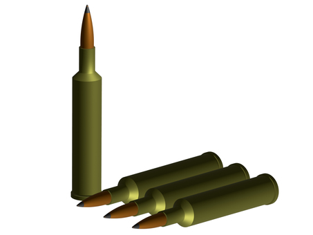 ライフル弾の３Ｄアイコン2 ライフル弾,銃弾,武器,火器,弾薬,弾,金属,薬莢,弾頭,兵器のイラスト素材