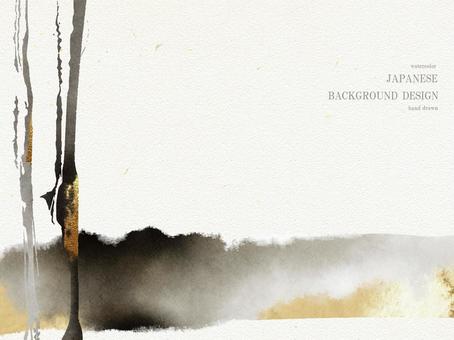 Ink and gold leaf treatment Japanese background 211, JPG, PNG and AI Ink and gold leaf treatment Japanese background 211, , JPG, PNG and AI