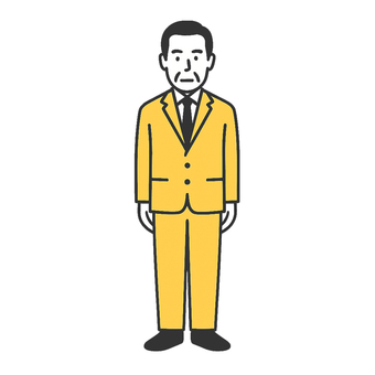 社長のイラスト男性60代無表情 人物,男性,全身,スーツ,ビジネスのイラスト素材