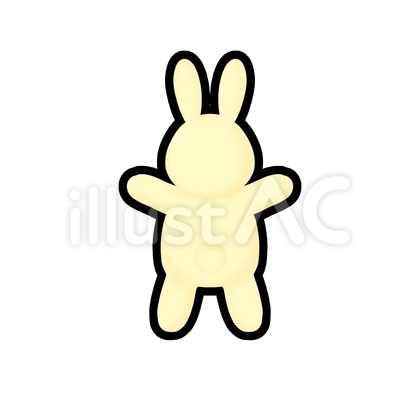 白うさぎの後ろ姿(輪郭線あり)