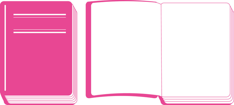 本 本,開く,ページ,印刷物,冊子,表紙,デフォルメ,ピンクのイラスト素材