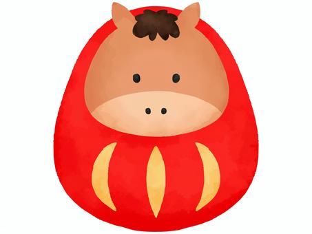 馬ダルマ 馬,ウマ,だるま,ダルマ,午,午年,2026年,2026,干支,アイコンのイラスト素材