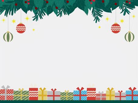 クリスマスのイメージ９ クリスマス,プレゼント,クリスマスオーナメント,きれい,おしゃれ,柔らかい,フレーム,背景,壁紙,バナーのイラスト素材
