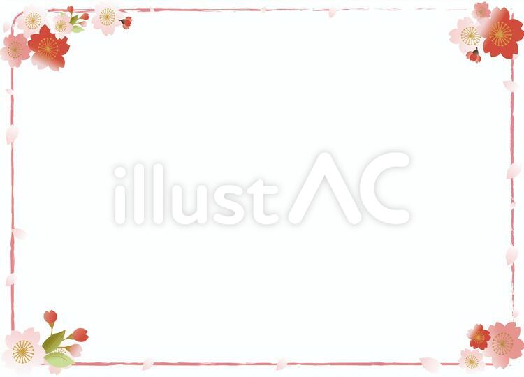 フレーム 桜,花,和柄のイラスト素材