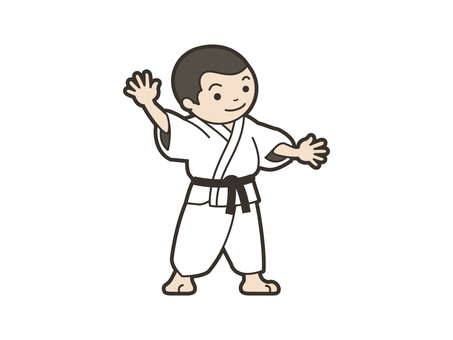 柔道部 スポーツ,柔道着,黒帯,生徒,中高生,中学生,クラブ活動,部活動,練習,男子のイラスト素材