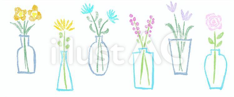 花瓶と花の一輪挿し 花,一輪挿し,植物のイラスト素材