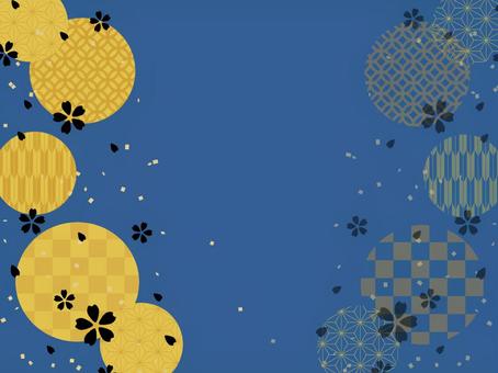 和柄 桜 青 背景