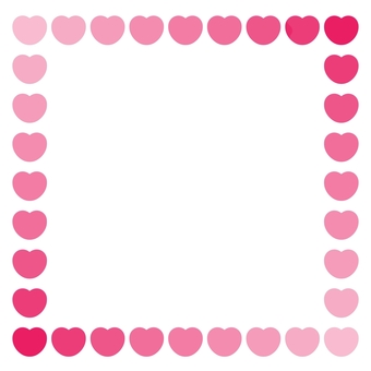 優雅なグラデハートのましかくフレーム イラスト,フレーム,枠,ましかく,囲み,飾り,ハート,グラデーション,ピンク,マゼンタのイラスト素材