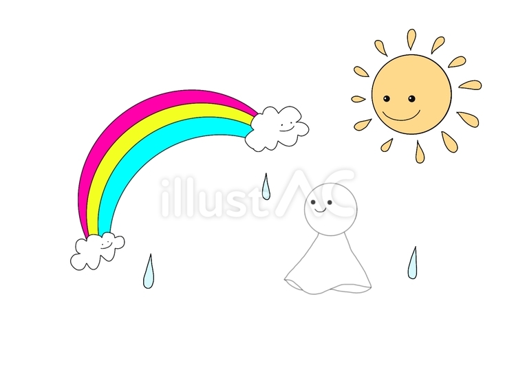 雨上がりの虹 雨上がり,虹,太陽のイラスト素材