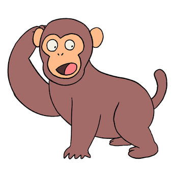 申 猿,サル,申,申年,動物,アニマル,生き物,十二支,干支,年賀状のイラスト素材